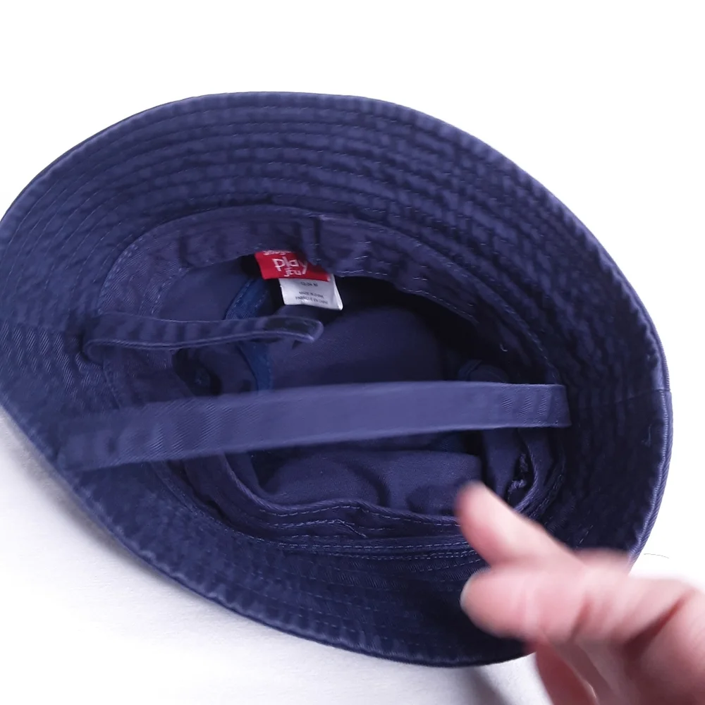 💎Snugabye Play JEu Kids Midnight Blue Raw Hem Bucket Cap Size 12-24M